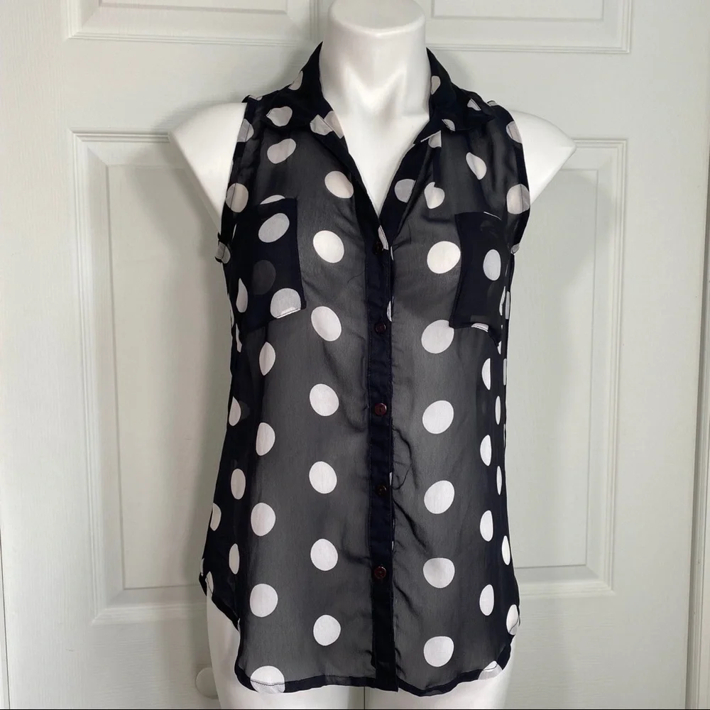 Fun & Flirt Sheer Button Down Top - Picture 1 of 7